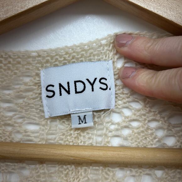 Revolve SNDYS Ruched Open Knit Fate Mini Dress Swimsuit Coverup Dress Medium - Picture 6 of 7